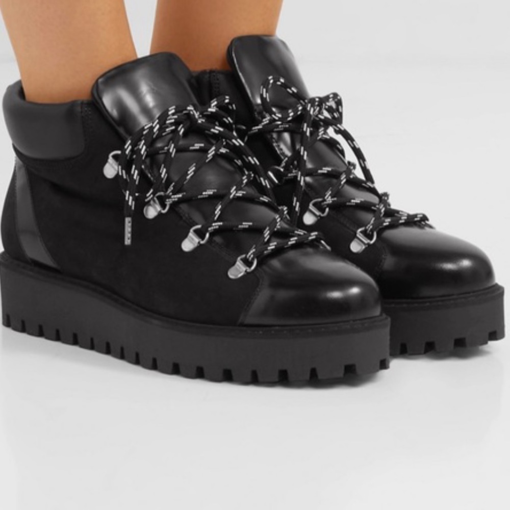 Ganni Alma Leather + Suede Ankle Boots - Picture 3 of 3
